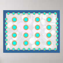 Deco PERFECTION - SkyBlue Gold Circle Displays Poster