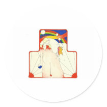 Deco Rainbow Round Sticker