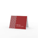 Deco red white circle pattern thank you card card