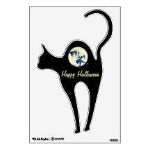 Decoración de Halloween del gato negro y de la bru