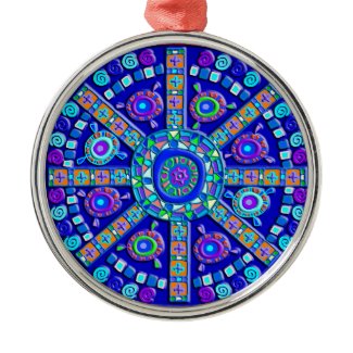 Decorated Blue Mandala ornament