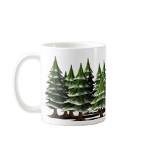 Decorated Christmas Tree in a peaceful Forest mugs by oliver43 Decorated Christmas Tree in a peaceful Forest mugs