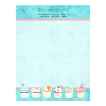 Decorated Cupcakes Custom Cake Business Stationery Customized Letterhead