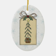 Decorated Holiday Tree Gift Tag Ornament