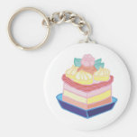 decorated slice of cake keychain