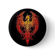 Decorated Tribal Phoenix Button