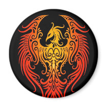 Decorated Tribal Phoenix Refrigerator Magnet