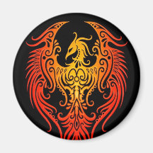 Decorated Tribal Phoenix Refrigerator Magnet