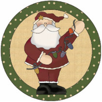 Decorating Santa Christmas Tree Ornament photo sculptures by CowPieCreek Decorating Santa Christmas Tree Ornament photo sculptures