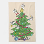 Decorating the Tree - Holiday kitchen towel