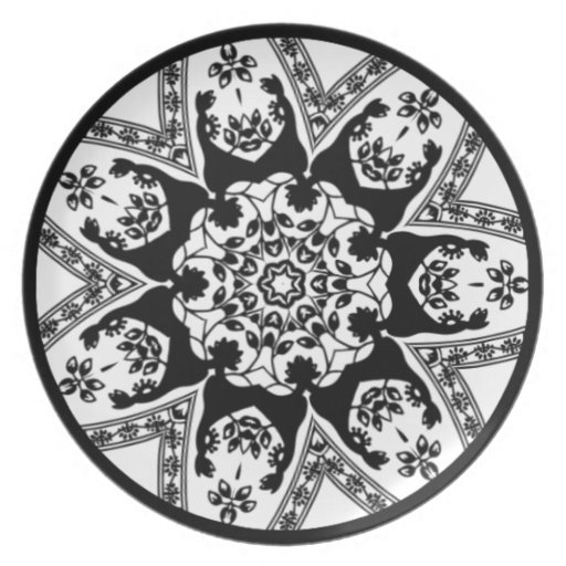 Decorative Black And White Dinner Plate Zazzle