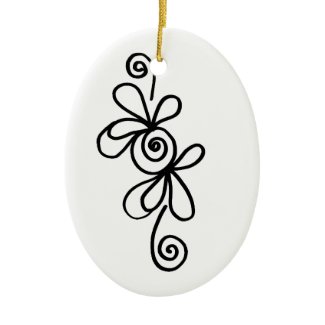 Decorative Black And White Oval Ornament ornament