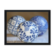 Decorative blue spheres postcards