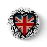 Decorative British Heart Button