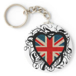 Decorative British Heart Keychain