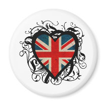 Decorative British Heart Magnets