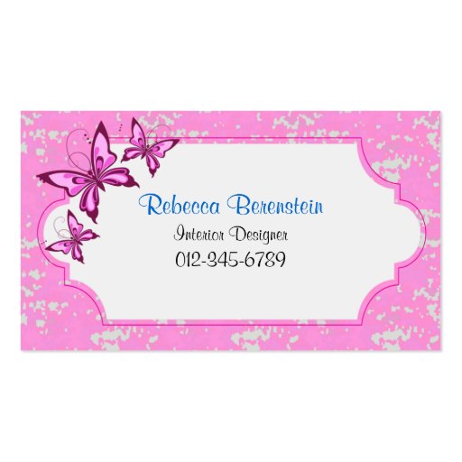 Decorative Business Card Retro Butterfly Frame
