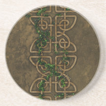 Decorative Celtic Knots With Ivy Beverage Coaster