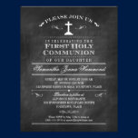 Decorative Chalkboard First Holy Communion invitations