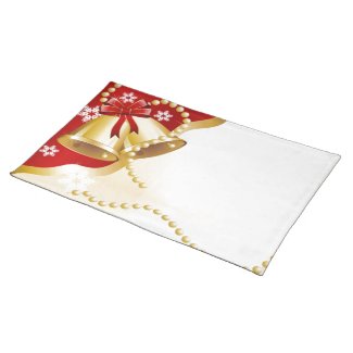 Decorative Christmas Gold Bells Placemat