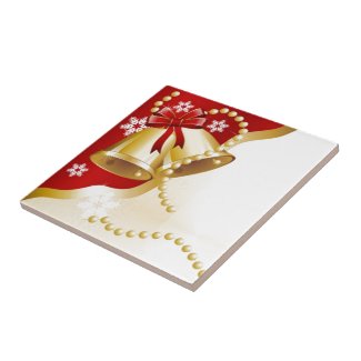 Decorative Christmas Gold Bells Tile