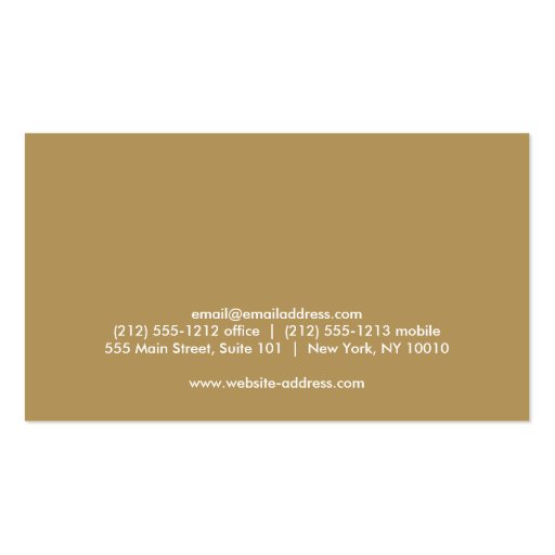 DECORATIVE CIRCLE LOGO with YOUR INITIAL Gold Business Card Templates (back side)