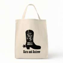 Decorative Cowboy Boot Tote Bag