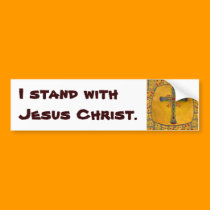 Decorative Cross Red Yellow Purple bumper stickers