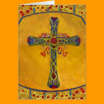 Decorative Cross Red Yellow Purple cards