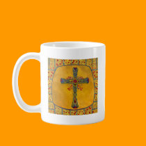 Decorative Cross Red Yellow Purple mugs