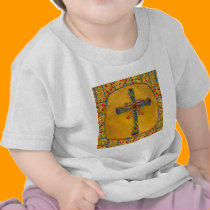 Decorative Cross Red Yellow Purple t-shirts