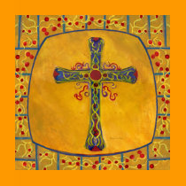 Decorative Cross Red Yellow Purple t-shirts
