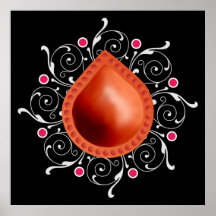 Decorative Diwali Lamp Print