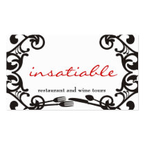 decorative eating utensils catering business card