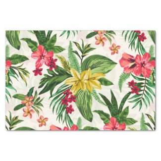 Decorative Exotic Floral Seamless Pattern 10" X 15" Tissue Paper