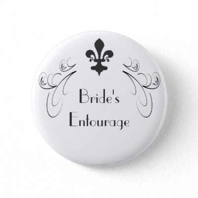 Decorative Fleur de Lis Brides Entourage Button