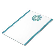Decorative Floral Tiles Notepad - Aquamarine notepads