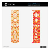 Decorative Floral Tiles Wii Remote Control Skins skins