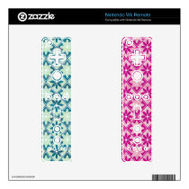 Decorative Floral Tiles Wii Remote Control Skins skins