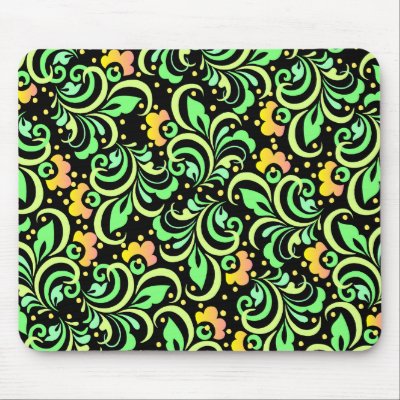 decorative flowers mouse pad by VioDeSign