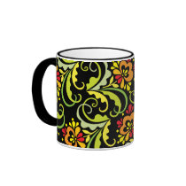 decorative flowers mugs