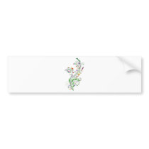 decorative flowers (Vintage) Bumper Sticker