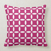 Decorative Geometric Pillow in Madder Carmine Red