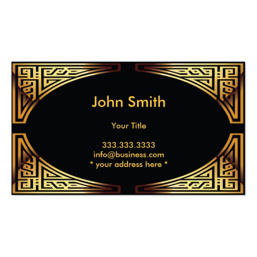 Decorative Gold & Black Liquor Bar Business Card (back side)