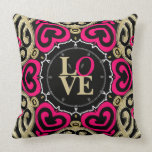Decorative Gold & Hot Pink LOVE Pillow