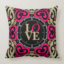 Decorative Gold & Hot Pink LOVE Pillow pillows