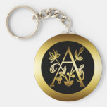 DECORATIVE GOLD MONOGRAM A KEY CHAINS
