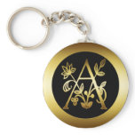 DECORATIVE GOLD MONOGRAM A KEY CHAINS