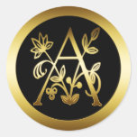 DECORATIVE GOLD MONOGRAM A STICKER