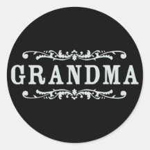 Decorative Grandma Round Stickers
